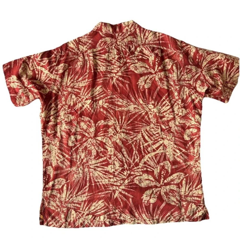 Polo Ralph Lauren Clayton Silk Linen Hawaiian Camp Shirt Red Floral Mens Large